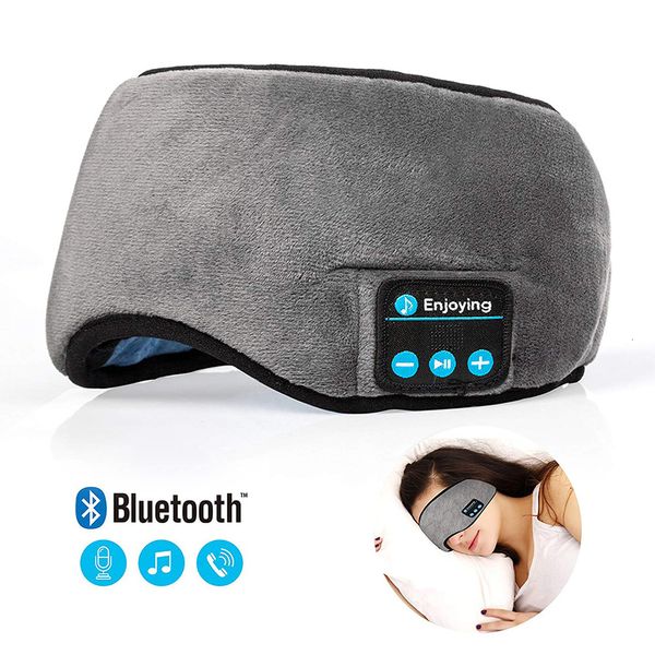 Écouteurs de téléphone portable Bluetooth Casque de sommeil Masque pour les yeux Bandeau de sommeil Doux Élastique Confortable Musique sans fil 230214