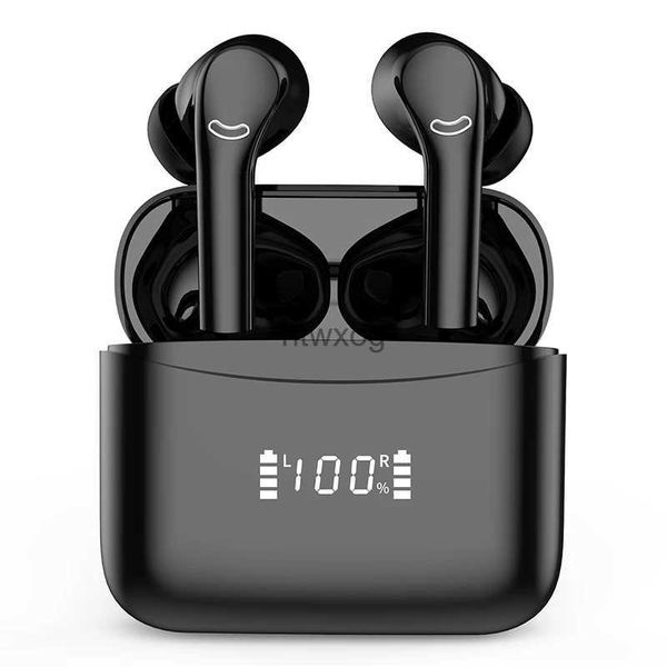 Écouteurs pour téléphones portables Casque sans fil Bluetooth Casque de musique HiFi Subwoofer Faible retard avec micro Écouteurs stéréo Mains libres Écouteurs LED Affichage YQ240105