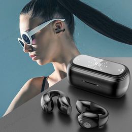 Mobiele telefoon oortelefoons Botgeleiding Bluetooth 5 3 Draadloze hoofdtelefoon TWS Earclip Design Led Ear Buds Oor Haak Sportset met MIC 230412