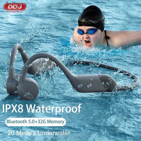 Auriculares para teléfono celular Auriculares de conducción ósea No intrauditivos Auriculares deportivos IPX8 Auriculares inalámbricos a prueba de agua Manos libres para correr con memoria 32G YQ240202