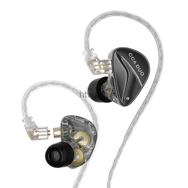 Auriculares para teléfono celular CCA DUO En la oreja Auriculares de metal Monitor Auriculares Auriculares con cable HiFi Monitor deportivo Música Bajo Juego Auriculares YQ240105