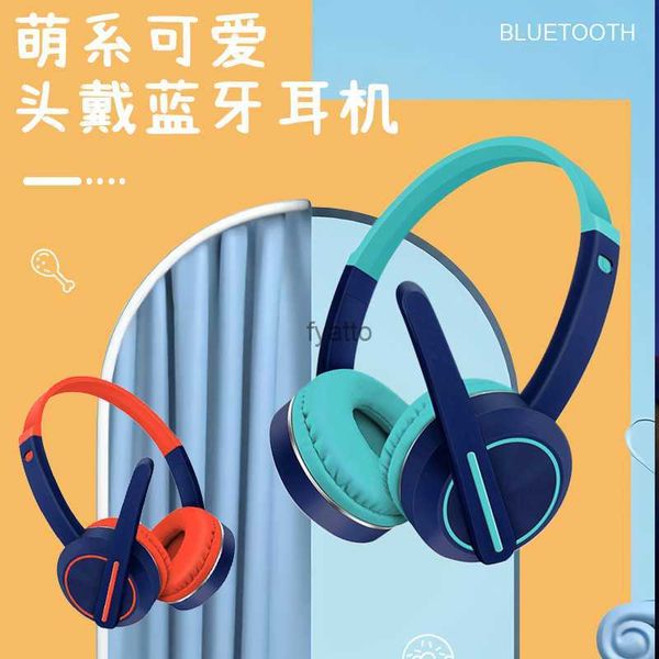 Écouteurs de téléphone portable Casque pour enfants Casque Bluetooth Creative Ear Fold Band Long Blé Dessin animé Étudiant Ligne de classe en ligne modifiable GlowH240312