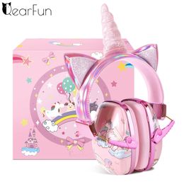 Écouteurs de téléphone portable Licorne mignonne pour enfants, protection des oreilles, manchons de sécurité, réduction du bruit, protecteurs auditifs pour tout-petits filles et garçons, cadeau 231030