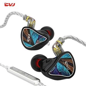 Mobiele telefoon-oortelefoon CVJ Hybrid Drive-oortelefoon Engelenvleugels IEM-headsets 2PIN HIFI-monitorhoofdtelefoon Bekabelde oordopjes voor karaoke Sport Hardlopen YQ240105