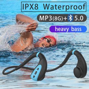 Auriculares para teléfono celular ddj Q1 Auriculares de conducción ósea Memoria incorporada 8G IPX8 Reproductor de música MP3 a prueba de agua Natación Buceo Auricular 15 días en espera 221114