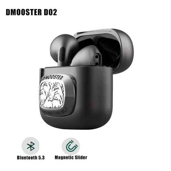 Auriculares para teléfono celular DMOOSTER D02 EDC Bluetooth Auricular inalámbrico Deslizador magnético Alivio de presión Metal TWS Headpohone Estuche de carga Auriculares deportivos Q240321