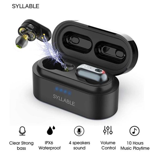 Auriculares para teléfono celular Controlador dinámico dual SYLLABLE S101 TWS Auriculares 4 Altavoces Sonido Graves fuertes del chip QCC3020 Cancelación de ruido S101 Control de volumen Q240321