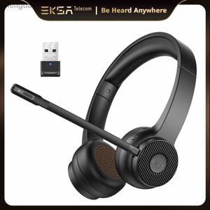 Mobiele telefoon-oortelefoon EKSA - H16 Bluetooth 5.2-headsets PC Draadloze hoofdtelefoon AI ENC Microfoon 35 uur gesprekstijd met USB-dongle voor kantoor/callcenter YQ240202