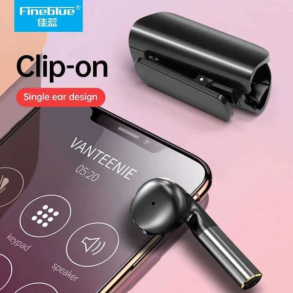 Auriculares para teléfono celular Fineblue F5 Pro APT-X Auriculares inalámbricos con clip en Lotus Manos libres Auriculares Control táctil Auricular Bluetooth individual fino azul Q240321