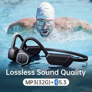 Écouteurs de téléphone portable pour conduction osseuse Bluetooth 5.3 écouteurs natation casque à conduction osseuse Hifi crochet d'oreille sans fil 32G écouteurs YQ240202