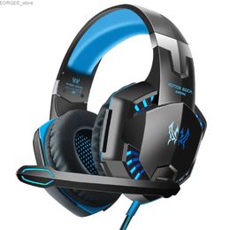 Écouteurs de téléphones portables G2000 Gaming Headset Expérience audio immersive avec annulation de micro éclairage LED Soft Memory Earmuffs Y240407