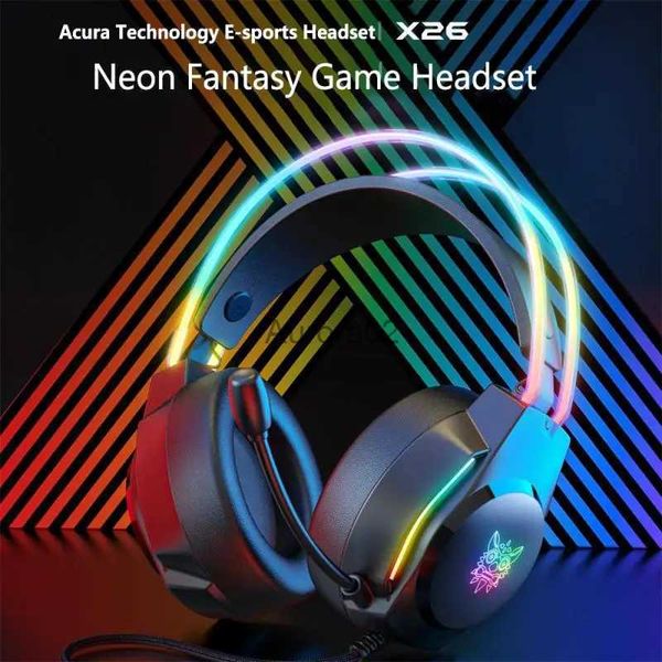 Écouteurs pour téléphone portable Casque de jeu Casque de jeu stéréo pour PC avec microphone Lumière LED Réduire efficacement le bruit pour ordinateur portable Un contrôleur Gamer YQ231120