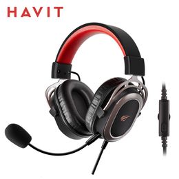 Auriculares de teléfonos celulares HAVIT H2008D CABLA Cableado con cable de juego con 3 5 mm Controladores de 50 mm Micéndico HD Sound HD para PS4 Xbox PC PC Gamer auriculares 230412 230412