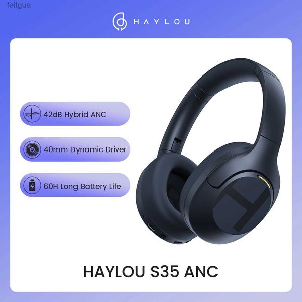 Écouteurs pour téléphones portables HAYLOU S35 ANC sur l'oreille Bluetooth 5.2 casque sans fil 42dB casques d'annulation de bruit 60H longue durée de lecture écouteurs haute résolution YQ240202