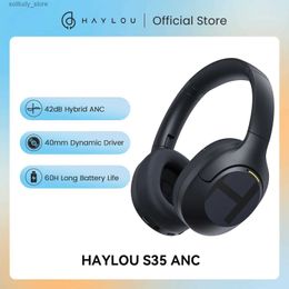 Écouteurs pour téléphones portables HAYLOU S35 ANC sans fil Bluetooth 5.2 écouteurs 42dB écouteur suppression du bruit écouteur 40mm pilote 60H écouteurs de lecture Q240402