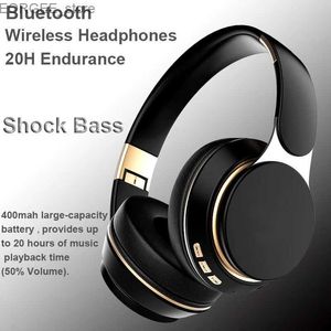 Écouteurs de téléphones portables Headphones Bluetooth Wireless WeadSesets with micro Music Gaming Sports Eorepices Great Bass Eorelable Support pliable TF SD-CARD Y240407