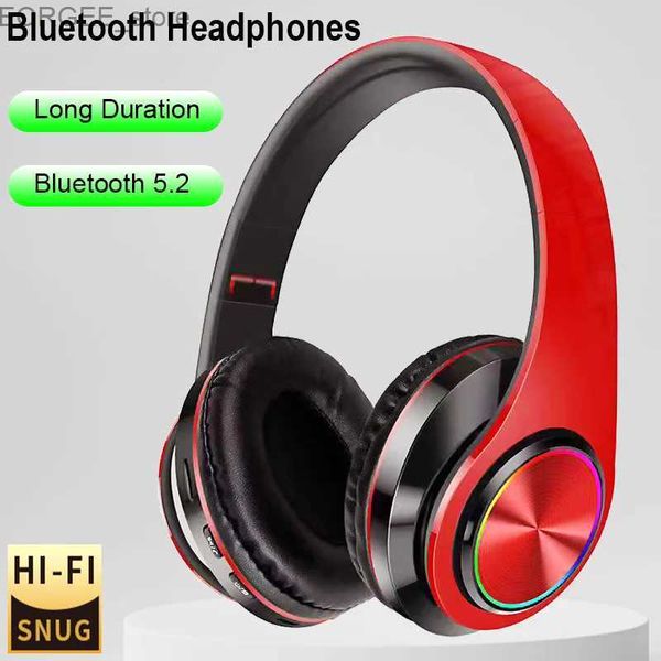 Écouteurs de téléphones portables Headphones Bluetooth Headseets SetSets Great Bass Eorerses Sports Gaming Music Elecphones Prise en charge TF SD-CARD Y240407