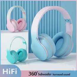 Écouteurs de téléphone portable Casque Bluetooth Casque sans fil Musique Dégradé de couleur avec Gamer Écouteur Enfants Beaux cadeaux de Noël H240312