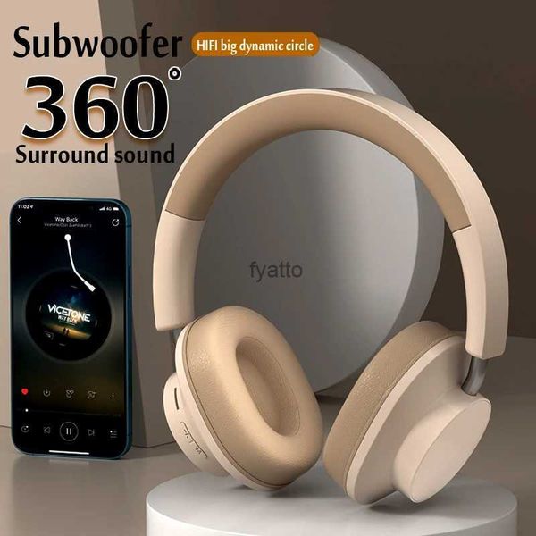 Auriculares para teléfono celular Auriculares inalámbricos Bluetooth sobre la oreja Juego de graves pesados Auriculares TF / AUX Reproductor de música con micrófono / radio para regalos H240312