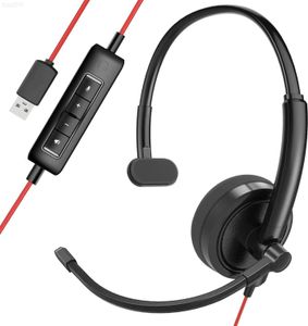 Oortelefoon voor mobiele telefoons HROEENOI Premium USB-bekabelde headset met NoiseCancellingM icrophoneId ealfo rPC Lap topZoom Bellen sSkype MeetingsCallCe nter sandHL20309015