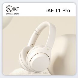 Mobiele telefoon oortelefoons IKF T1 Pro -hoofdtelefoon over oor Bluetooth -headset Berkabel Nirkabel Kabel Aux Mikrofon Bawaan 100 Jam Suara stereo Waktu Putar 230517