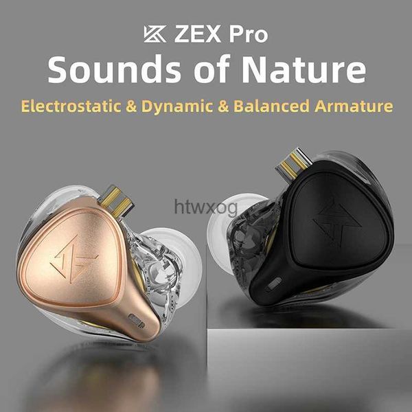 Écouteurs pour téléphones portables KZ x Crinacle CRNZEX ProHeadset Technologie hybride Moniteur intra-auriculaire électrostatique Écouteurs à suppression de bruit Écouteurs de musique YQ240105