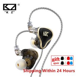 Écouteurs pour téléphones portables KZ ZAS 7BA + 1DD lecteur hybride HIFI basse dans l'oreille moniteur Sport annulation écouteurs 16 unités casque 8 câble de base ZAX AST YQ240219