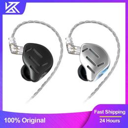 Mobiele telefoon-oortelefoon KZ ZAX 7BA+1DD Bekabelde hoofdtelefoon Hybride technologie 16 eenheden HiFi in-ear monitor Oordopjes Koptelefoon Ruisonderdrukkende muziek Headset Q240321