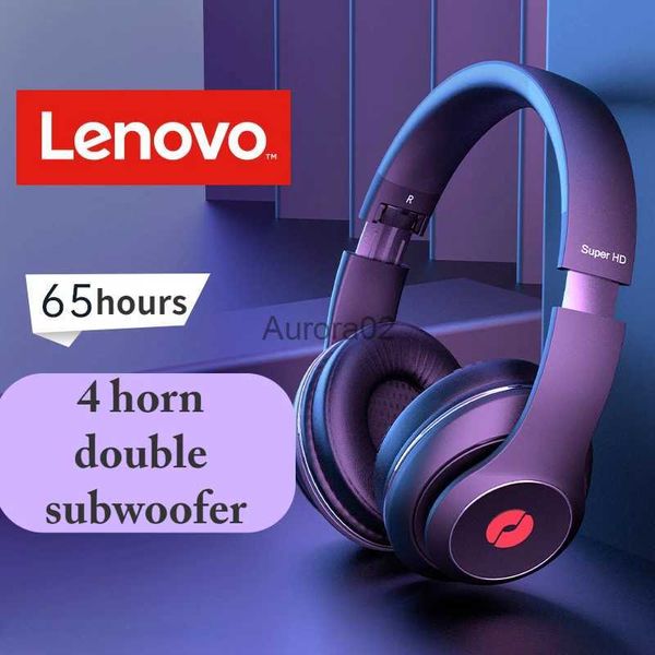 Auriculares para teléfono celular Lenovo Altavoz de percusión Alta calidad de sonido 5.3 Auriculares Bluetooth Montado en la cabeza Juego de computadora inalámbrico Auriculares con reducción de ruido YQ240219