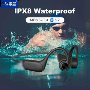 Écouteurs pour téléphone portable LS IPX8 casque de natation P8S écouteurs à Conduction osseuse Bluetooth IP68 piscine casque sans fil MP3 32G écouteurs étanche YQ240304