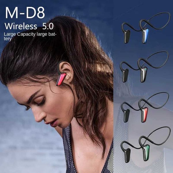 Auriculares para teléfono celular M-D8 conducción ósea Auriculares Bluetooth Inalámbrico Bluetooth movimiento impermeable súper largo alta resistencia YQ240105