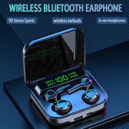 Mobiele telefoon oortelefoons M21 TWS Bluetooth -hoofdtelefoon met microfoonpaar draadloze oortelefoon 9D Stereo Sports waterdichte vier oordopjes headsets PK M22 230518