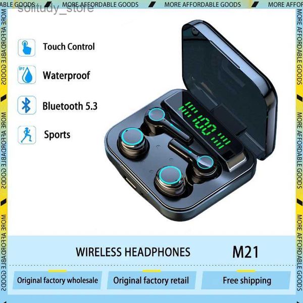 Écouteurs de téléphone portable M21 TWS Écouteurs Bluetooth sans fil pour iPhone Annulation du bruit Écouteurs stéréo de haute qualité Écouteurs de couple Q240402