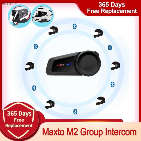 Auriculares para teléfono celular Maxto M2 Casco de motocicleta Casco Group Intercom 1000M Auriculares Bluetooth 5.0 FM MP3 Compatible con cualquier auricular YQ240304