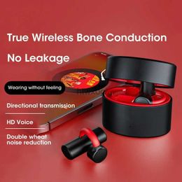 Écouteurs de téléphone portable Nouveau casque de conduction osseuse Bluetooth 5.2 sans fil dans l'oreille sport casque étanche convient à Android universel YQ240105