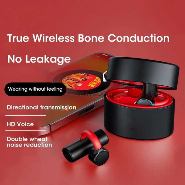 Écouteurs de téléphone portable Nouveau casque de conduction osseuse Bluetooth 5.2 sans fil dans l'oreille sport casque étanche convient à Android universel YQ240105