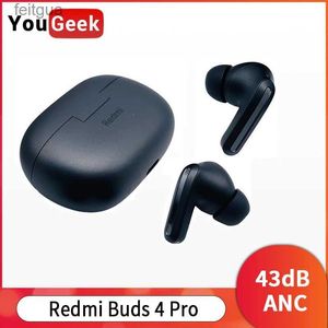 Mobiele telefoon-oortelefoon Nieuwe Buds 4 Pro-oortelefoon 43dB Ruisonderdrukking TWS Echte draadloze headset Bluetooth 5.3 CD-niveau Geluidskwaliteit YQ240202