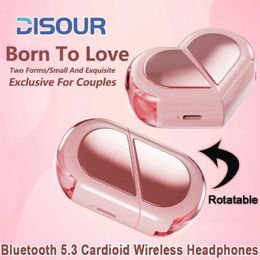 Écouteurs de téléphone portable Nouvelle mode Bluetooth écouteurs sans fil en forme de coeur TWS écouteurs femmes en forme de coeur dans l'oreille écouteurs Couple écouteurs Q240321