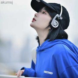 Écouteurs de téléphone portable Nouveau casque Bluetooth sans fil de mode portable rétro monté sur la tête avec micro casque de musique HiFi est le meilleur cadeau pour petite amie YQ240304