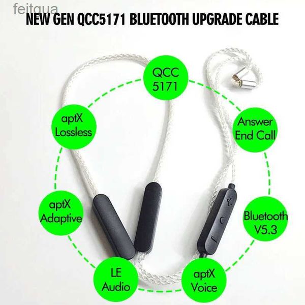 Auriculares para teléfono celular El más nuevo QCC5171 Bluetooth 5.3 Cable para auriculares CVC aptX Voz 16 bits / 32 kHz Cancelación de ruido de eco LE-Audio aptX-HD LL Auriculares para juegos YQ240202