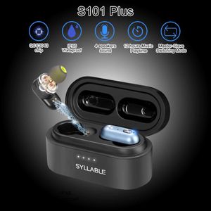 Auriculares para teléfono celular El más nuevo SYLLABLE S101 Plus 4 Sonido de altavoz TWS apto para BT V5.2 del chip QCC3040 S101 Plus Modo de conmutación maestro-esclavo Cable tipo C Q240321