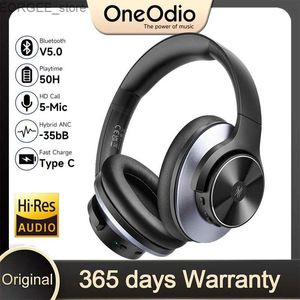 Auriculares del teléfono celular Oneodio A10 ANSC Bluetooth Auriculares Audio Hi-res sobre el oído auriculares inalámbricos con 5 micrófonos USB C Auriculares híbridos de carga rápida Y240407