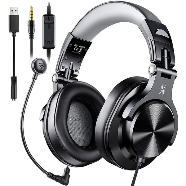 Auriculares de teléfonos celulares Auriculares de juegos Oneodio Gamer USB USB 35 mm auriculares sobrecargados con micrófono desmontable para la computadora PC PS4 Xbox 230412