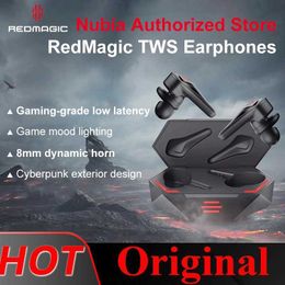 Écouteurs de téléphone portable Version globale originale Nubia Redmagic TWS Gaming Elecphones Wireless Bluetooth CyberPods Redmagic Dao TWS Écouteurs 39ms Low LALENCE J240508