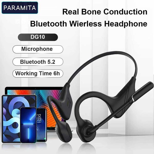 Écouteurs pour téléphones portables PARAMITA écouteurs à conduction osseuse réelle écouteurs de sport sans fil Bluetooth avec microphone BT 5.2 IPX5 étanche en cours d'exécution Q240402