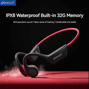 Mobiele telefoon koptelefoon POLVCDG Beengeleiding Headset X7 IPX8 32GB Geheugen 5.3 Bluetooth draadloze headset microfoon waterdicht zwemmen 2013new Q240402