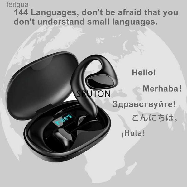 Écouteurs de téléphone portable Portable 80 traducteur de langue écouteur sans fil écouteurs d'affaires Bluetooth traducteur hors ligne casque traduction backend YQ240202