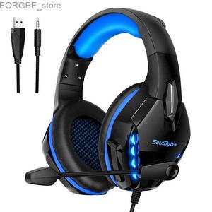 Mobiele telefoon oortelefoons Professioneel 50 mm driver voor Nintendo Switch PS4 PC Xbox One PS5 ruisonderdrukking MIC LED -LICHT WIRED Gaming Headset Hoofdtelefoon Y240407