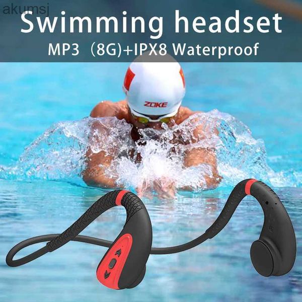 Auriculares para teléfono celular Q1 Auriculares de natación profesionales Bluetooth 5.0 Reproductor de MP3 con memoria 8G incorporado con micrófono IPX8 Auricular impermeable para YQ240304