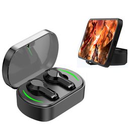 Auriculares para teléfono celular Q25 Pro TWS Auriculares Cool Light Flash Auriculares verdaderamente inalámbricos Auriculares Bluetooth 5.3 Auriculares para juegos con mini soporte para todos los teléfonos iPhone